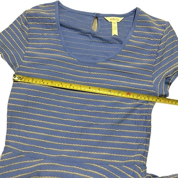 MATILDA JANE Dress Exploration Blue Tan Stripes Small Knit Size Medium - Picture 9 of 11